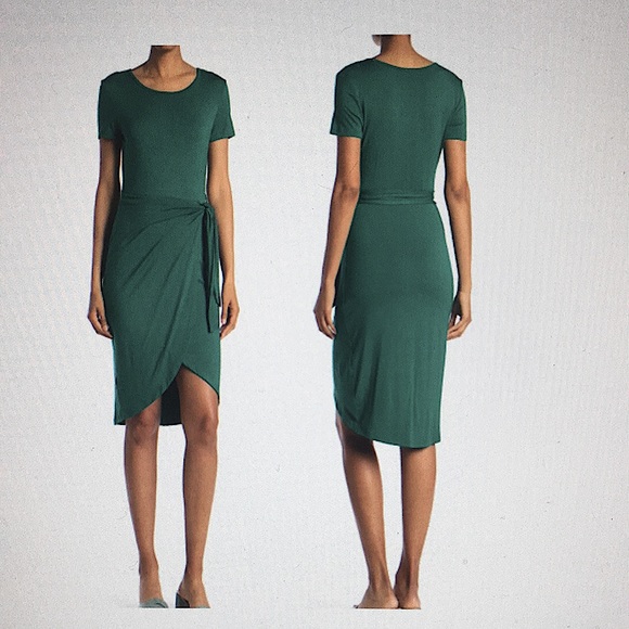 Calvin Klein Dresses & Skirts - Calvin Klein Faux Wrap Sheath Dress in Olive